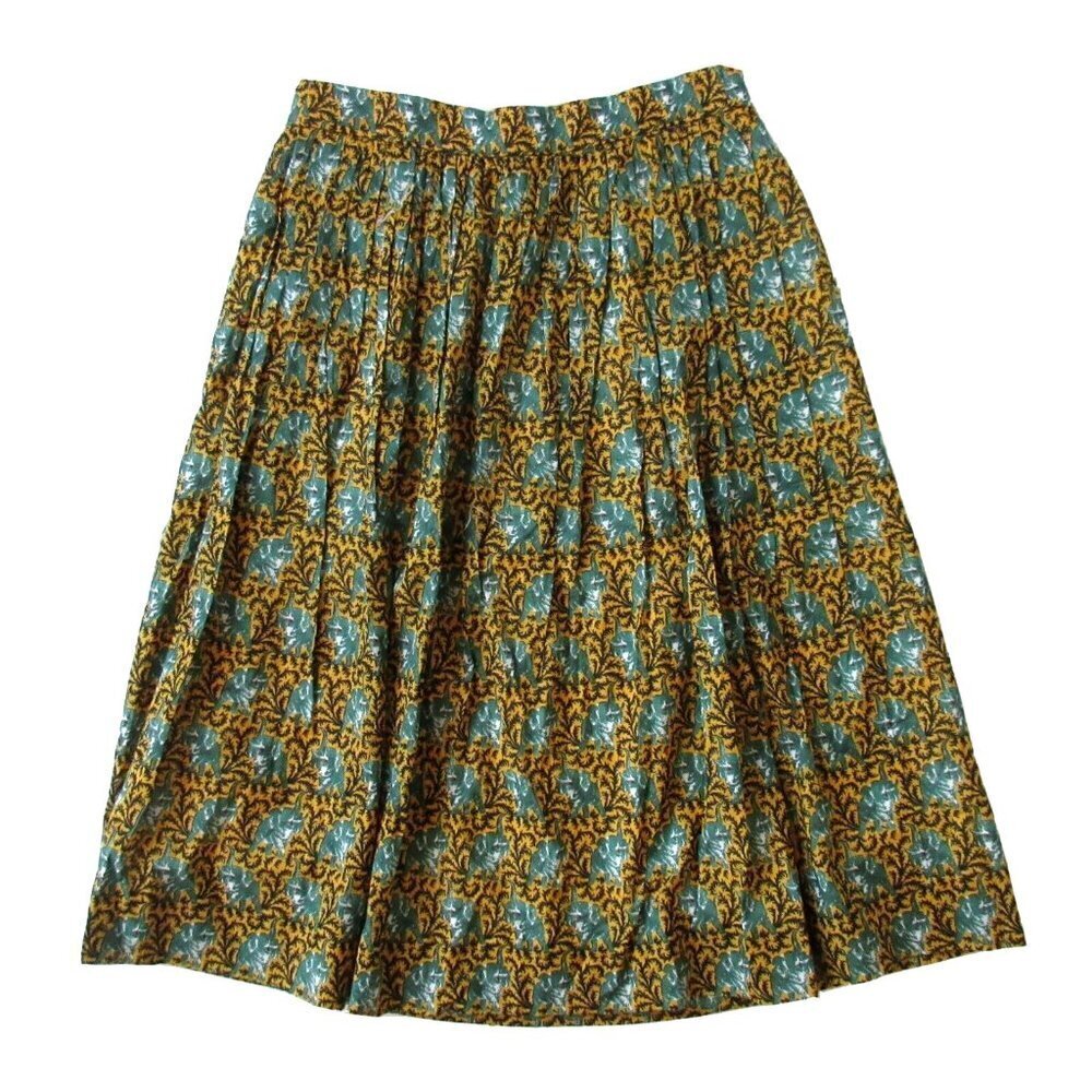 NWT J.Crew x Drake's A-line in Dark Curry Ratti Elephant Print Skirt 0 $128
